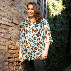 Camisa de Seda Estampada