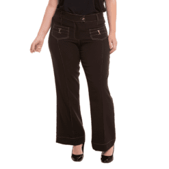 Calça Preta Com Pesponto Branco