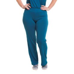 Calça de Malha Petróleo com Elástico na Cintura
