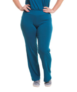 Calça de Malha Petróleo com Elástico na Cintura