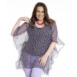 Kaftan em Chiffon de Seda Estampado