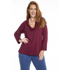Blusa Gola Drapeada Vinho
