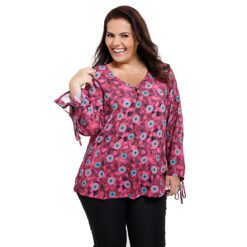 Blusa Estampada Decote V