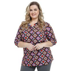 Camisa de Viscose Estampada Básica