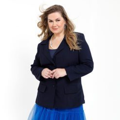 Blazer em Crepe Azul Marinho