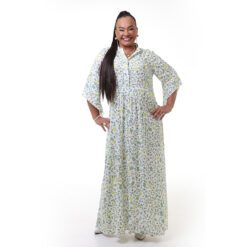 Vestido Longo em Viscose Estampada