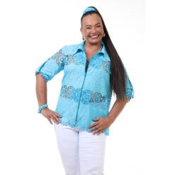 Camisa Grippel com Detalhes em Renda