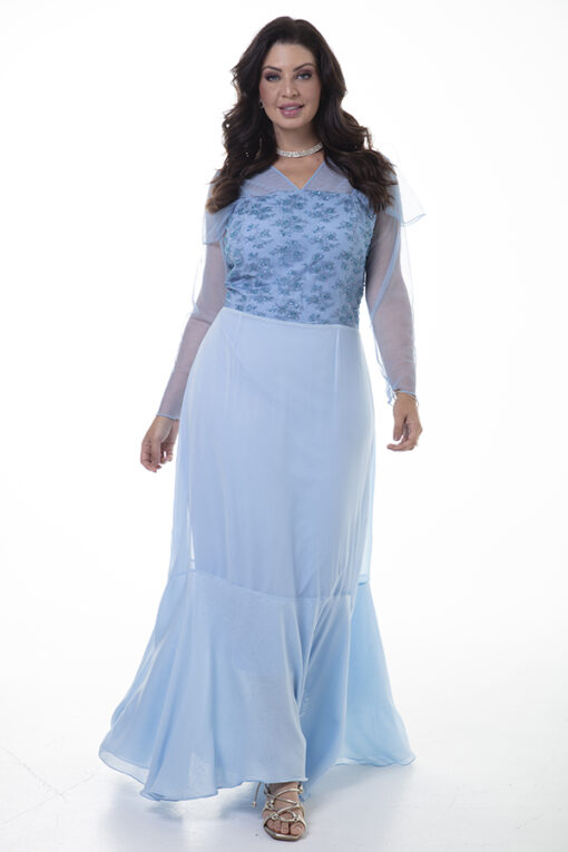 Vestido Detalhe Renda e Tule - Imagem 2